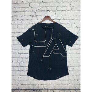 Under Armour UA Black Graphic T Shirt Men's Large‎ Loose Fit Heatgear
